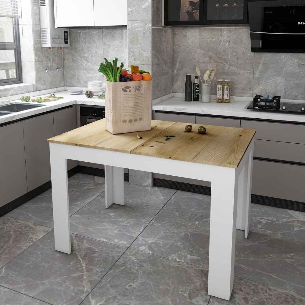 Стіл на кухню Doros Флінт 120(170)х80х78 см Білий/Дуб артизан (DRS-011442) Львів - фото 1