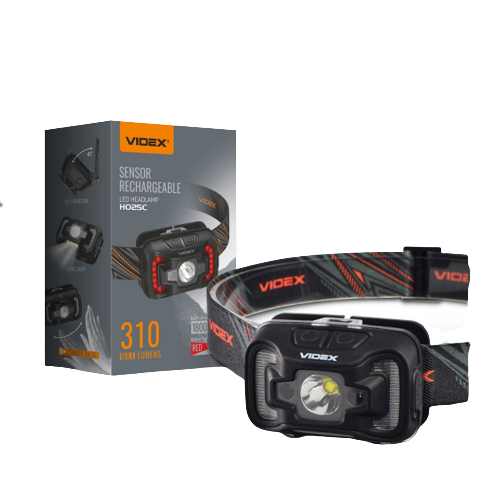 Ліхтарик LED налобний 310Lm 5000К чорний VLF-H025C Videx Житомир