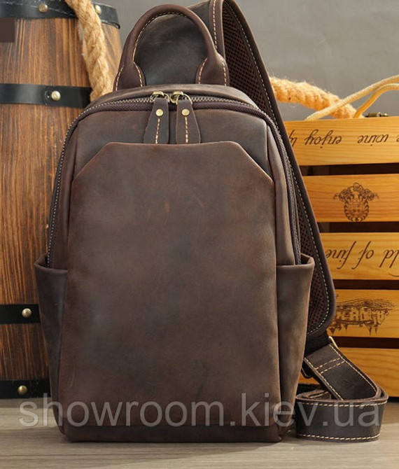 Мужская сумка на грудь (слинг), бананка Wild Leather (8012) Киев - изображение 5