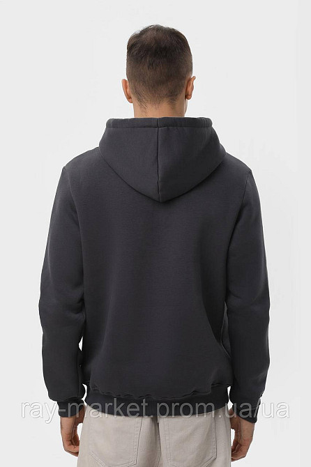 Худи мужское базовое утепленное RAY BASIC темно-серое (U0401M-Dark Grey) L Киев - изображение 4