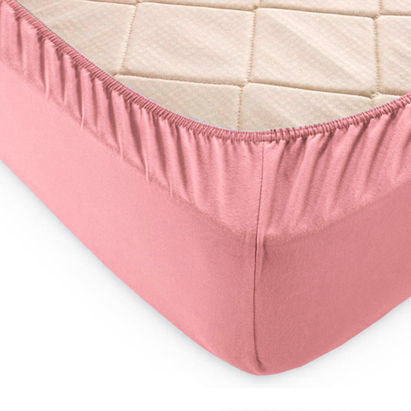 Простынь на резинке трикотажная GM TEXTILE 90х200х25см 120г/м2 (Розовый) Сумы - изображение 2