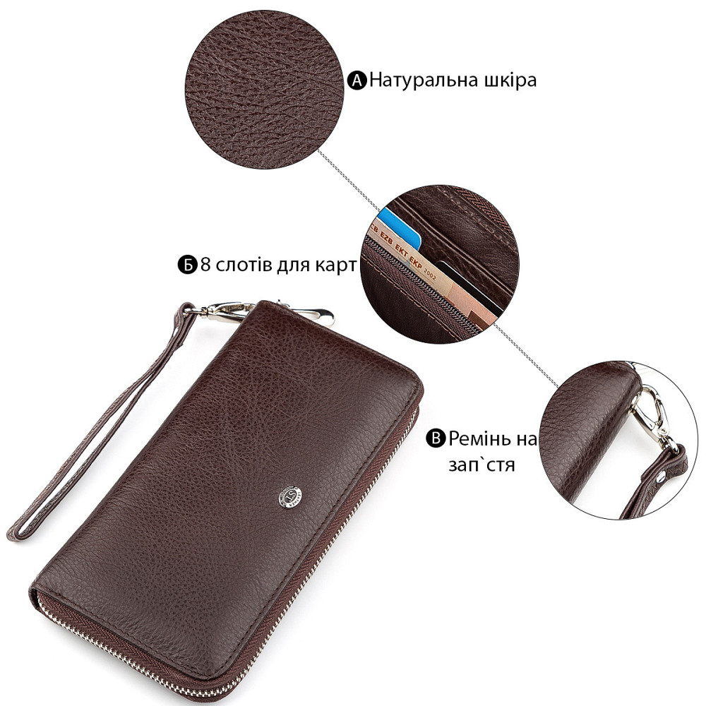 Гаманець жіночий ST Leather 18418 (ST45-2) шкіряний Коричневий Київ - фото 3