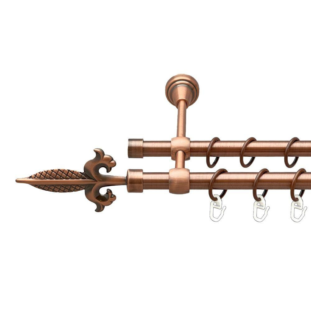 Карниз Orvit Генуя металевий дворядний литий гладка труба кільце металеве Мідь 16\16 мм 120 см (00-00019559) Львів - фото 1