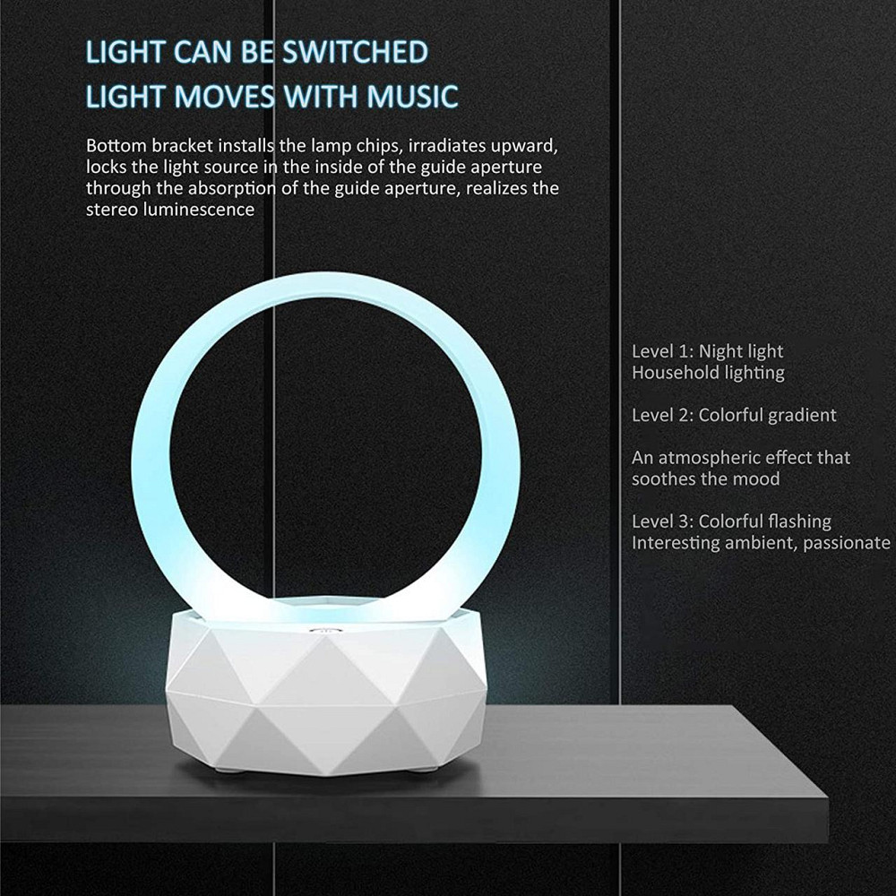 Портативная Bluetooth-колонка 2.0 Wendeekun LY-Y1 с умным RGB-ночником и 3D-подсветкой, белая Киев - изображение 3