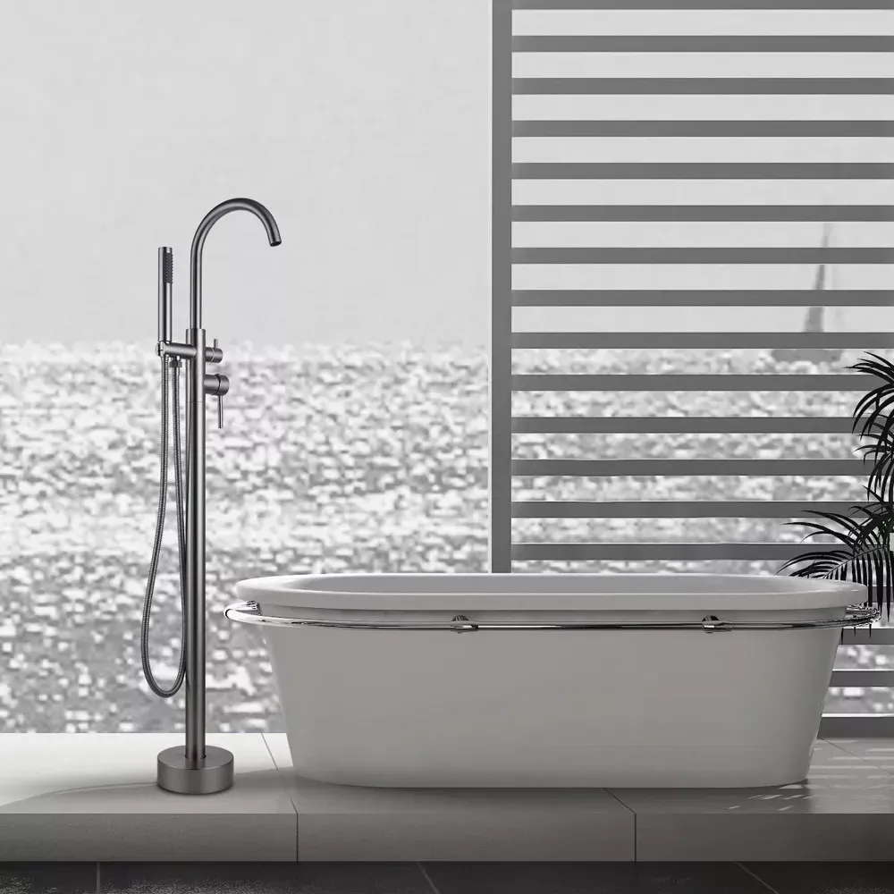 Смеситель для ванны напольный Wezer EKO19A-01 нержавеющая сталь Киев - изображение 2