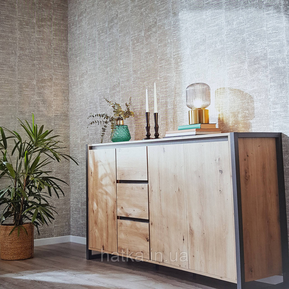 Шпалери вінілові на флізелін Rasch Linares 0.53х10 смуги ефект потертості сірі бежеві сріблясті 617627 Київ - фото 1