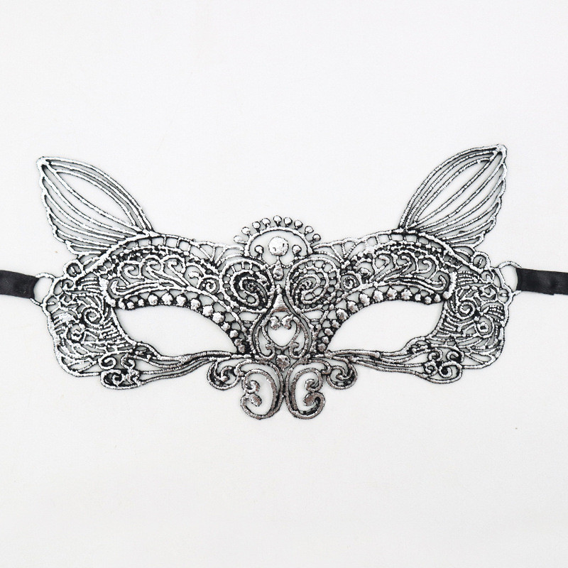 Маска на маскарад з принтом тварини на зав`язках унісекс 19 на 9 см сріблястий Київ - фото 1