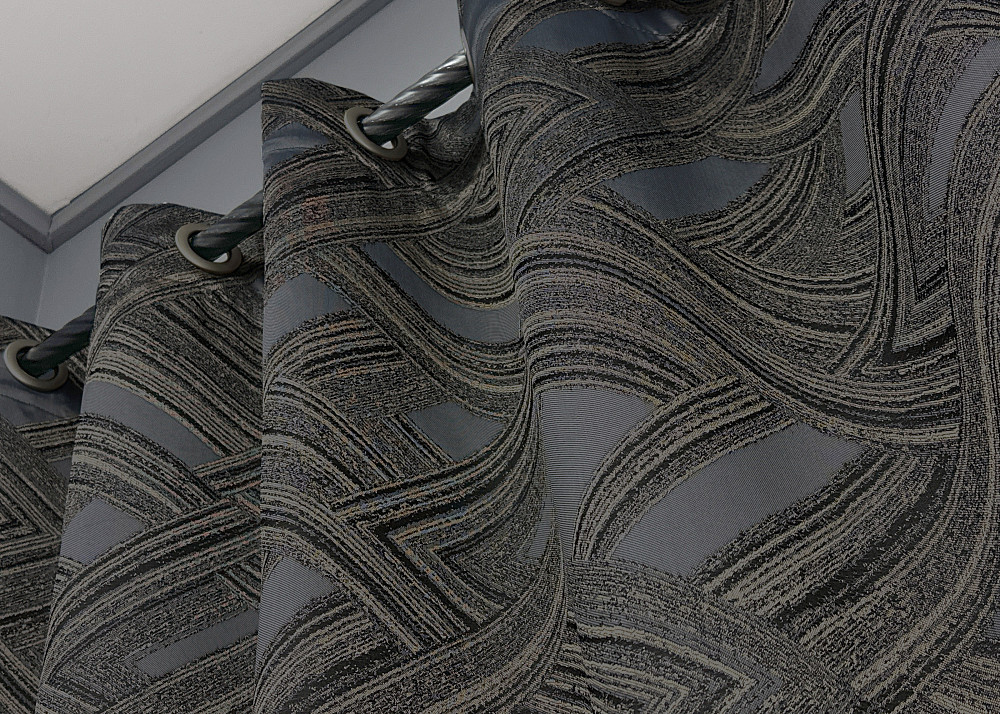 Комплект штор на люверсах VR-Textil Жаккард Mystery № 1625ш Капучино с серым 150х280 см 2 шт (37-0201) Киев - изображение 6