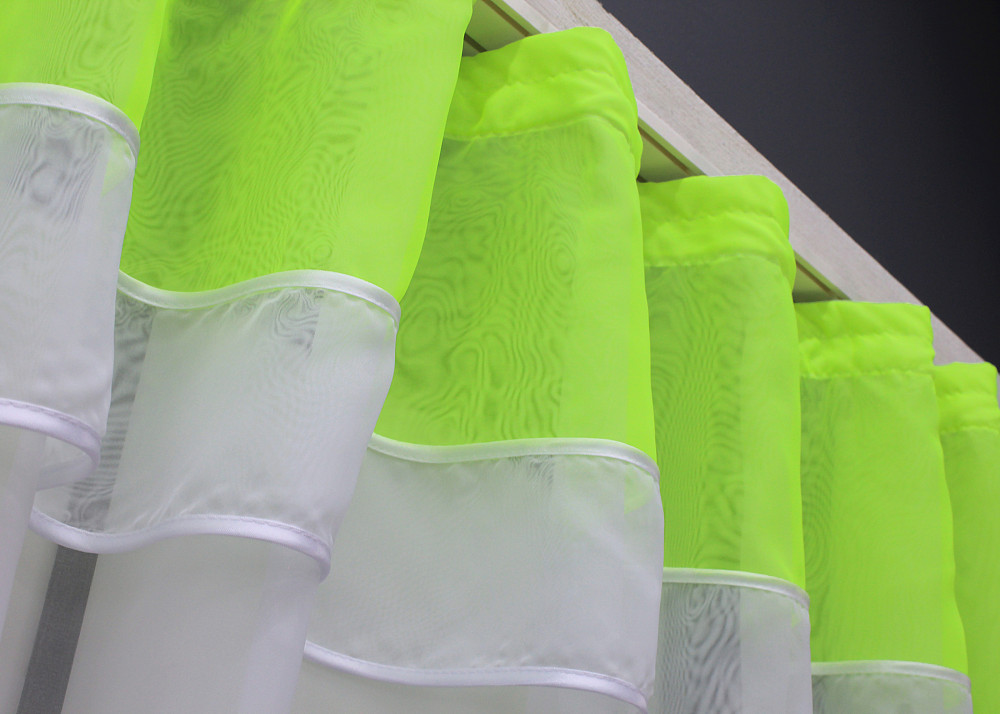 Кухонная гардина VR-Textil № 036к арка белый с неоново-салатовым 280х170 см (52-0885) Киев - изображение 4