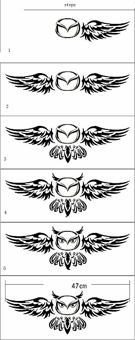 Наклейка на авто Сова на задній значок автомобіля Київ - фото 4