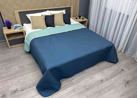 Покривало двостороннє Decorator Microfiber листя 160х215 см синій з блакитним (85-081) Київ