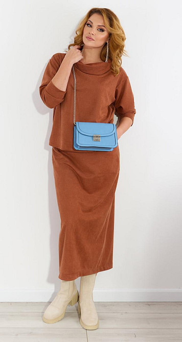 Замшевий костюм зі спідницею (48) Київ - фото 1