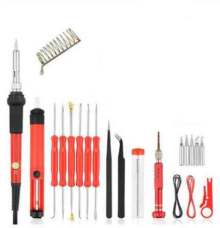 Паяльний набір у футлярі 220V 60W 6761 22 предмета, червоний Вінниця