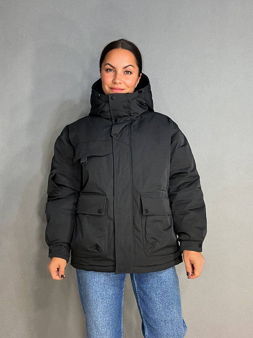Куртка женская Snow Passion 6617 парка с капюшоном и карманами оверсайз черная, черный, 46 Киев - изображение 5