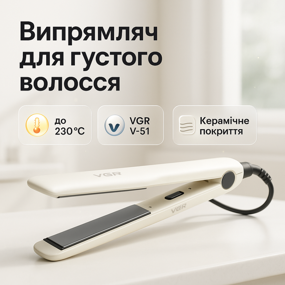 Плойка для выпрямления VGR, Гофре плойка утюжок для волос Мощный утюжок выравнивания волос GE-99 Львов - изображение 12
