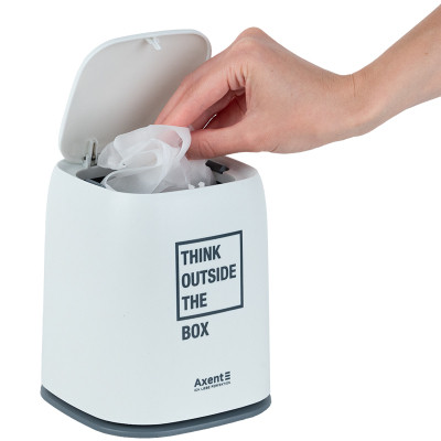 Кошик для паперів Axent Настільний контейнер для сміття, прямокутний, білий (2133-21-A) Вінниця - фото 6