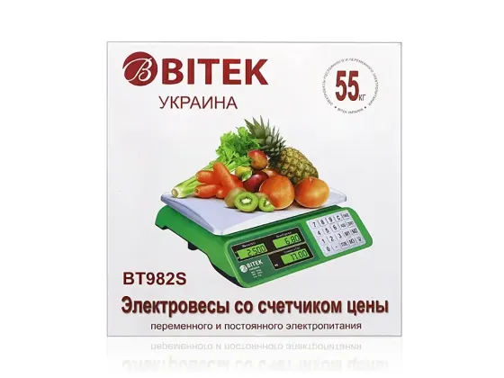 Ваги електронні торгові 55кг 4В металеві кнопки BITEK YZ-982S 9446 Одеса