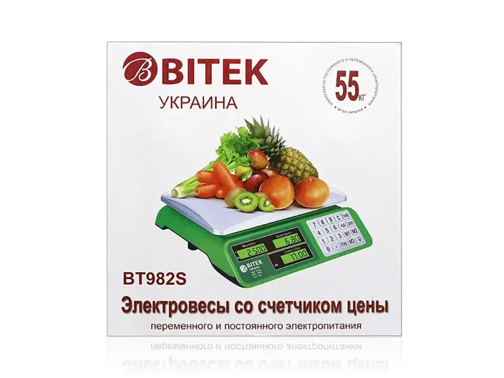 Ваги електронні торгові 55кг 4В металеві кнопки BITEK YZ-982S 9446 Одеса - фото 2