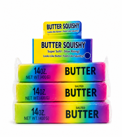 Антистресс-игрушка Squishy Butter Rainbow Масло радужное 24 см, мягкий сквиш большой Киев