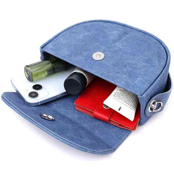 Каркасна сумка жіноча з якісного текстилю Vintage sale_15147 Синій Київ