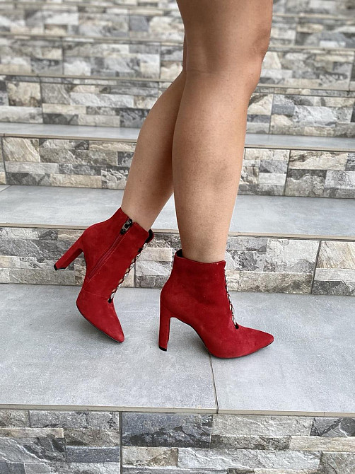 LIRIO Жіночі черевики LIRIO червоні натуральна замша 38р. каблук 9см ( /95-9551) Коломия - фото 4