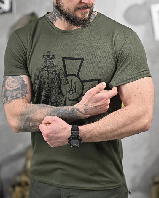 Тактична футболка потоотводная NECRON ЗСУ олива ДЛ6378 Одеса - фото 4