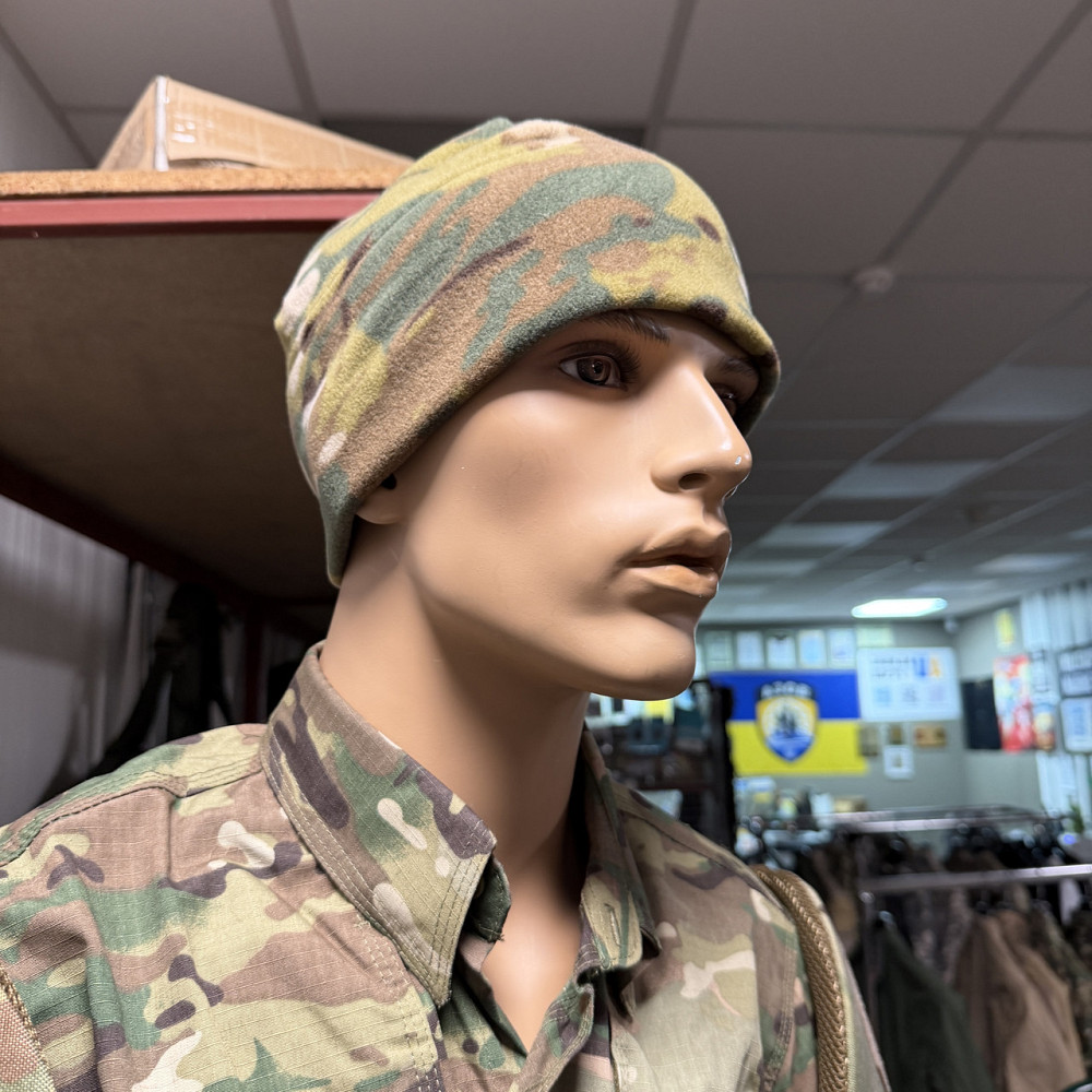 Шапка зимова флісова, колір Мультикам, тактична зимова шапка, армійська шапка для військових Київ - фото 2