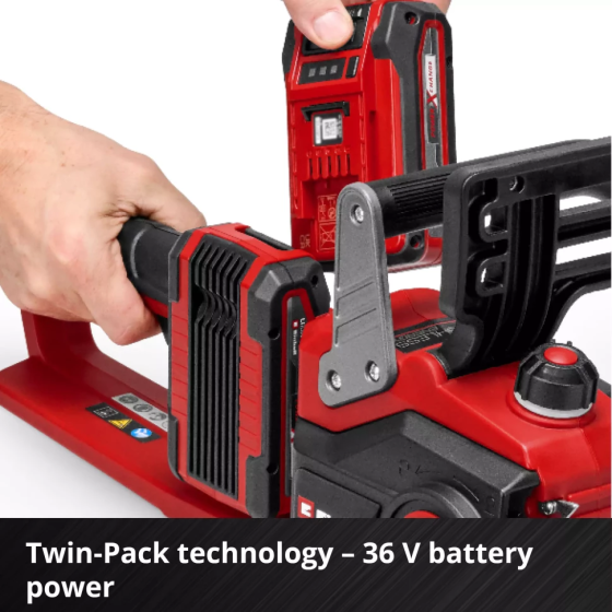 Потужна пила ланцюгова акумуляторна Einhell GP-LC 36/35 Li Twincharger Kit : з АКБ 18V 2x4,0Ah , шина 35 см (4501780, 4512112) Київ