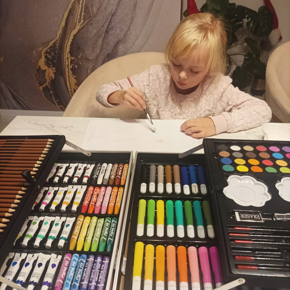 Детский Набор для рисования 145 элементов в деревянном чемодане Maaleo (22768) Нововолынск - изображение 10