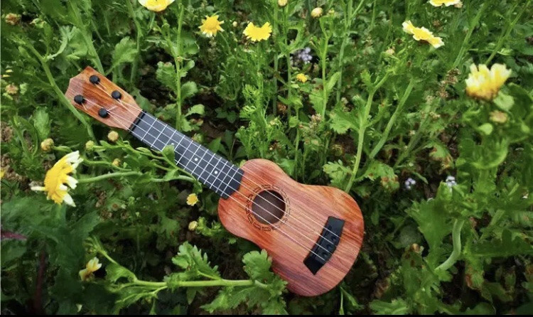 Гітара дитяча іграшка, укулеле для дітей - довжина 35 см, пластик, в комплект входит медиатор Київ - фото 6