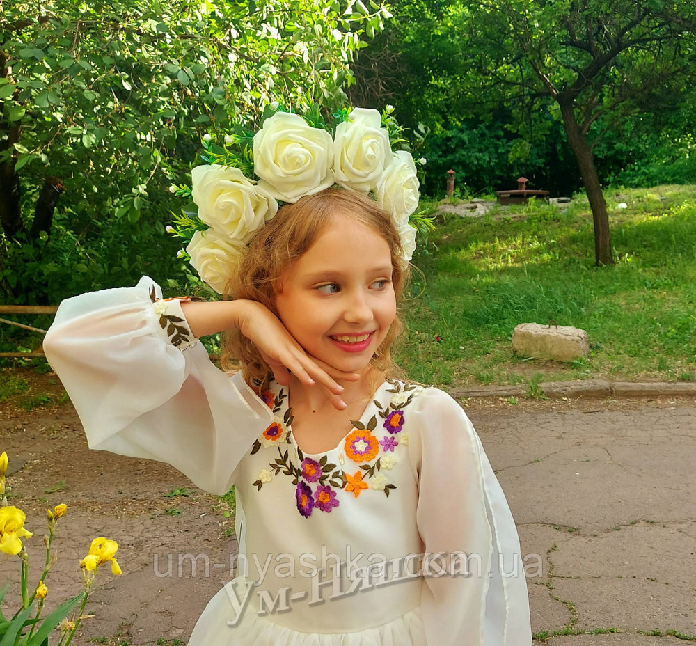 Айвори веночек Ободок обруч с цветами сценический айвори с лентами Кривой Рог - изображение 5