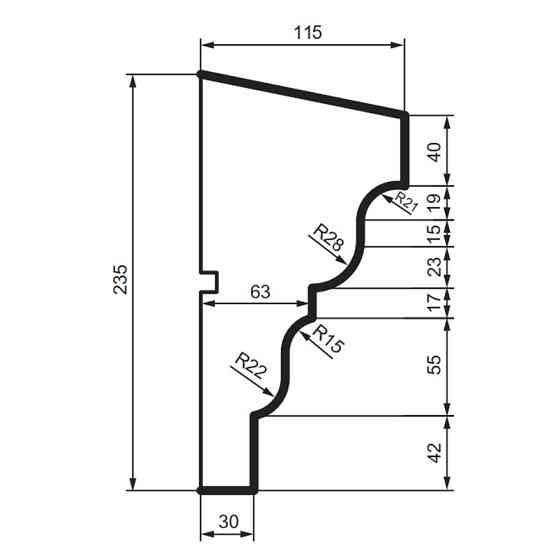 Подоконник фасадный Prestige Decor DC 110 Днепр