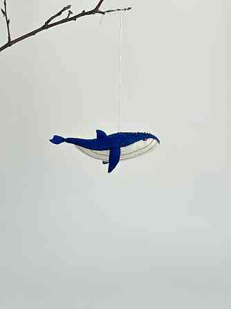 Мягкая фетровая игрушка синий кит ручной работы – безопасная развивающая игрушка Киев