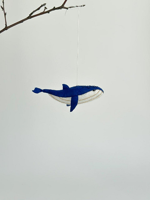 Мягкая фетровая игрушка синий кит ручной работы – безопасная развивающая игрушка Киев - изображение 6