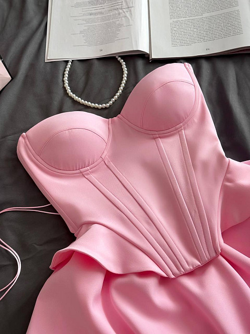 Жіноче романтичне плаття з корсетом костюмка люкс. Рожевий, 44/46 Одеса - фото 5