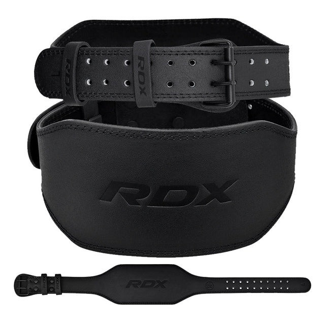 Пояс для важкої атлетики RDX 6 шкіряний Full Black XL Каменское - изображение 1