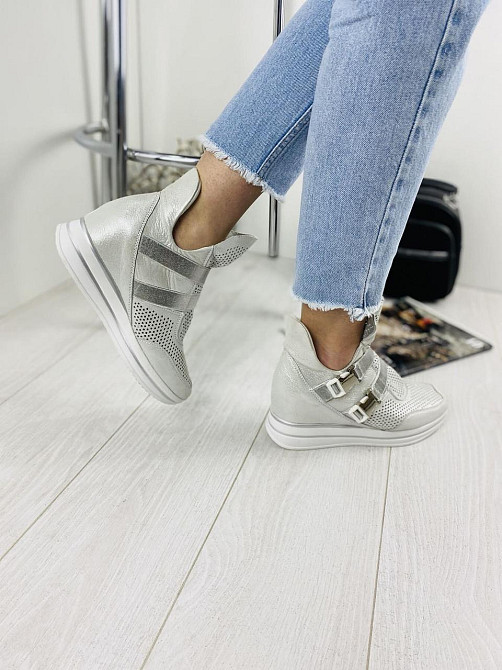 Marko Снікерси жіночі DE MARKO 7001 білий/срібло (весна-літо, шкіра натуральна) (3167) Коломия - фото 7