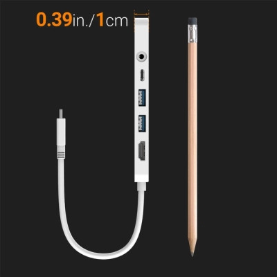 Концентратор J5create USB-C 6-in-1 2xUSB 3.1 + USB-C PD + HDMI + SD/TF + 3.5mm white (JCD373-N) Винница - изображение 8