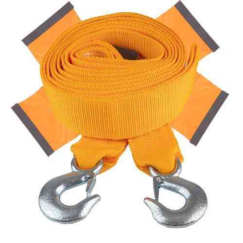 Буксировочный трос ТР-250-6-3 6т лента 60мм 5м оранжевый с 2 крюками, флажками и сумкой Харьков