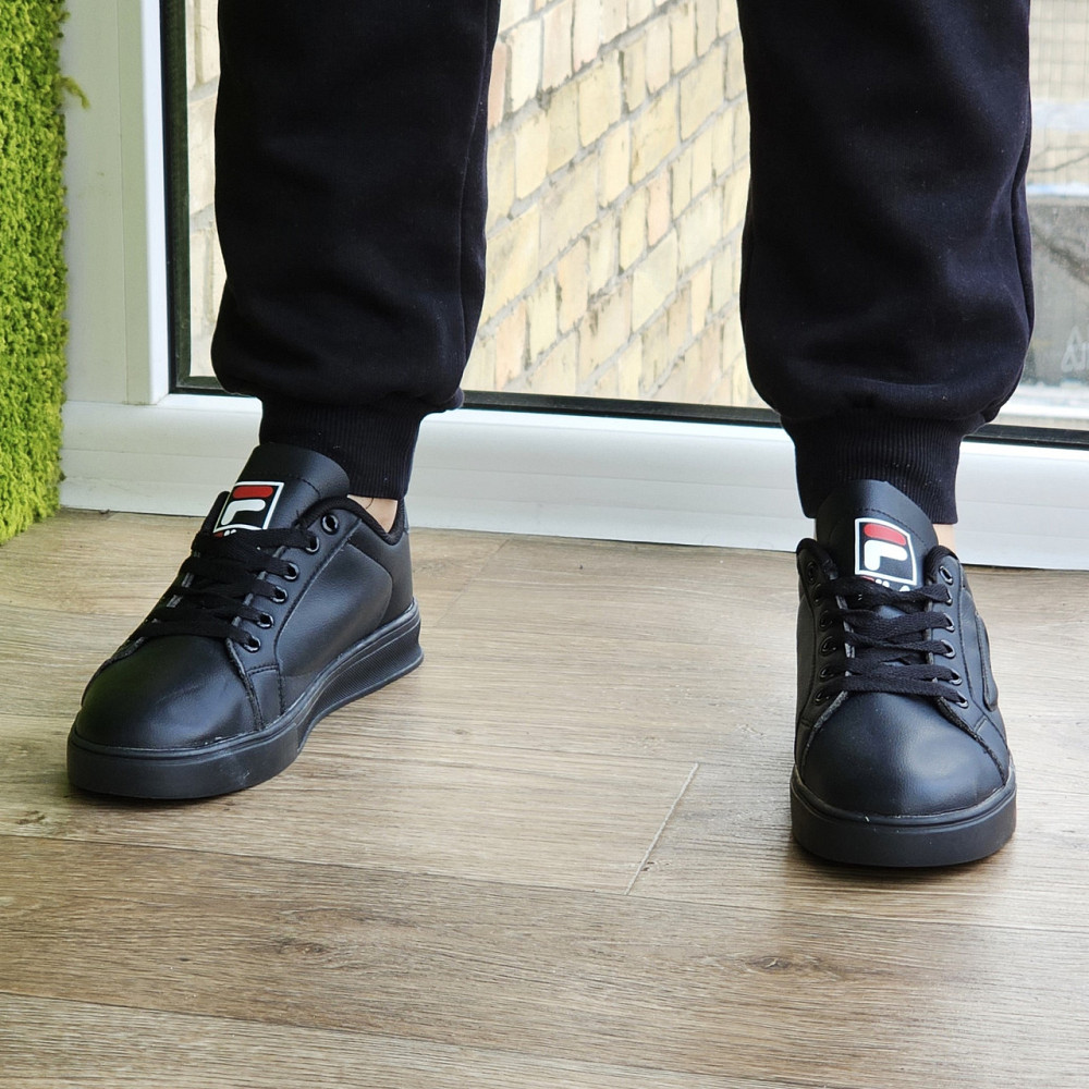 Мужские Кроссовки FILA Черные Кеды Фила Кожаные (размеры: 40,41,42,43,44) Видео Обзор Днепр - изображение 8