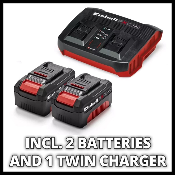 Потужна пила ланцюгова акумуляторна Einhell GP-LC 36/35 Li Twincharger Kit : з АКБ 18V 2x4,0Ah , шина 35 см (4501780, 4512112) Київ