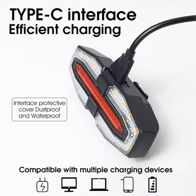 Стоп на велосипед LED USB LY-5510, Велоліхтар з функцією стоп-сигналу, Задній велоліхтар JQ-68 Івано-Франківськ - фото 2