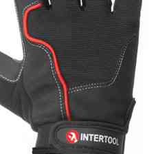 Рукавички без пальців, еко шкіра "amara", розмір 10, захисні вставки, фіксація ремінцем, чорні Мукачево