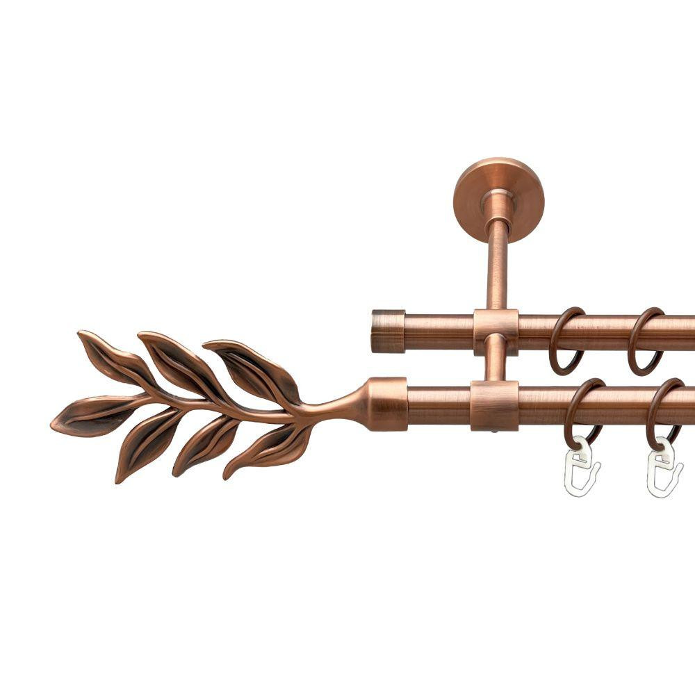 Карниз Orvit Лавр металевий дворядний закритий гладка труба кільце металеве Мідь 16\16 мм 240 см (00-00019863) Львов - изображение 1