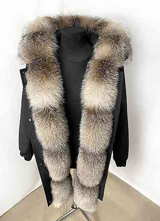 Парка жіноча з хутром блюфрост Чорний р 44 95 см Харків