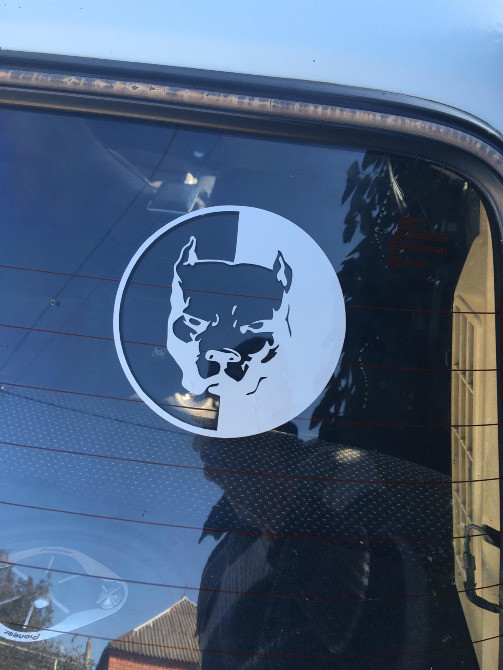 Наклейка на авто-мото Пітбуль Чорна, Біла світло Київ - фото 5