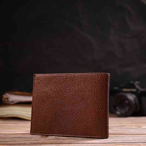 Бумажник для стильных мужчин без застежки из натуральной кожи CANPELLINI 21765 Светло-коричневый Киев