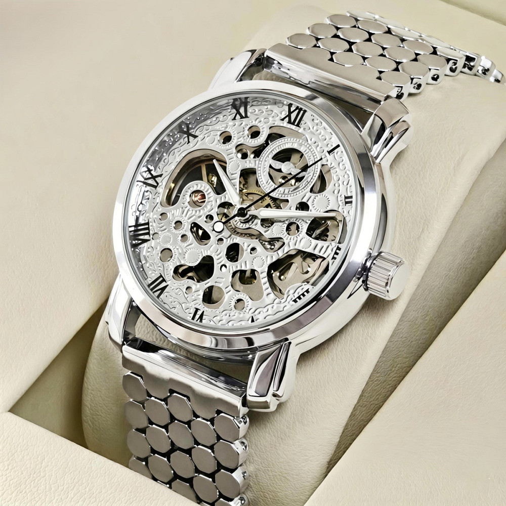 Годинник чоловічий механічний Winner Silver Grain (2 ремінці) Вінниця - фото 2