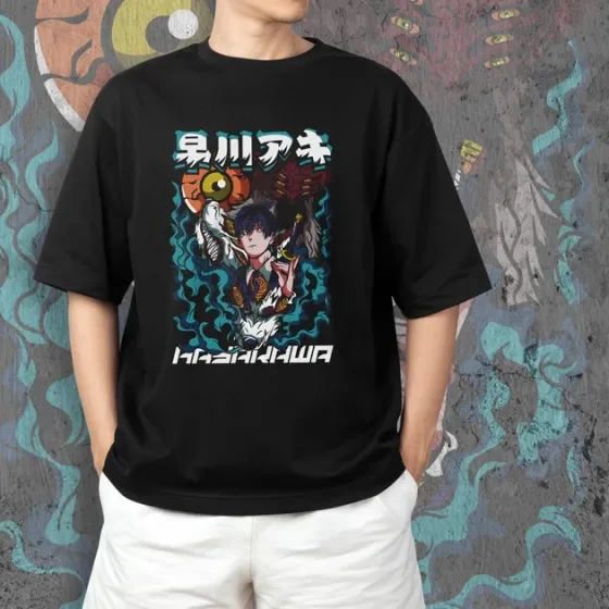 Футболка для подростка мальчика с принтом Человек Бензопила Акі Хаякава 2 Размер 160 Anime10496 Днепр