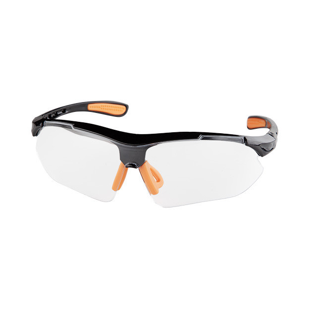 Окуляри захисні, прозорі, лінзи полікарбонат, заушники чорні нейлонові, гумова накладка на ніс, захист від удару INTERTOOL SP-0092 Київ - фото 2